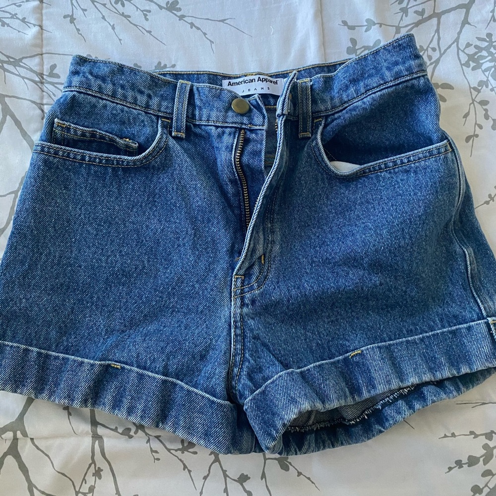 High waisted denim shorts